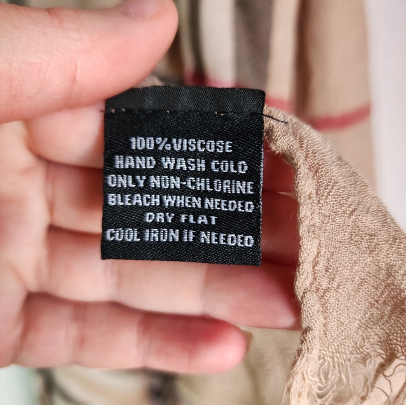 No Brand Preppy Plaid Fringe Scarf - Picture 3 of 5